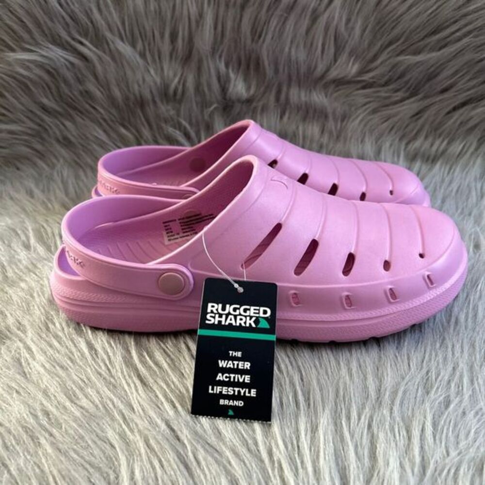 Rugged Shark Clogs Womens Size 11 Pink Slip On Sandals Lightweight‎ Water Shoes